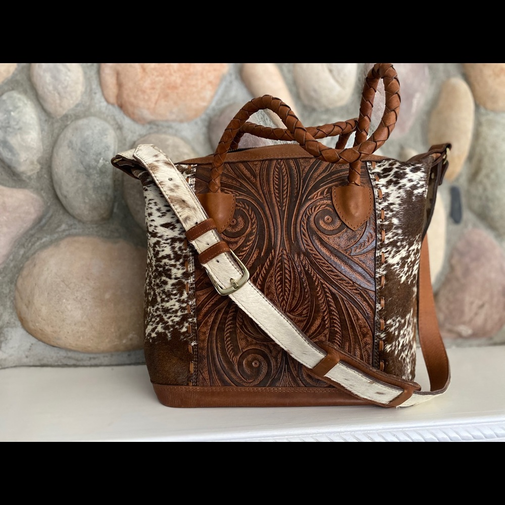Hair on hide Cowhide & leather purse